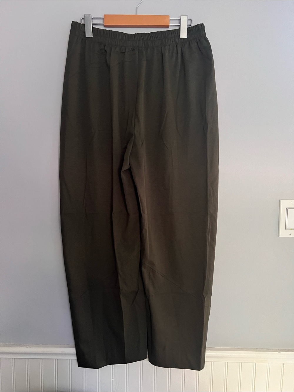 NWT Women Barrel Pants Baggy Elastic Waistband Wide Leg Trousers Pants w Pockets - Picture 7 of 12